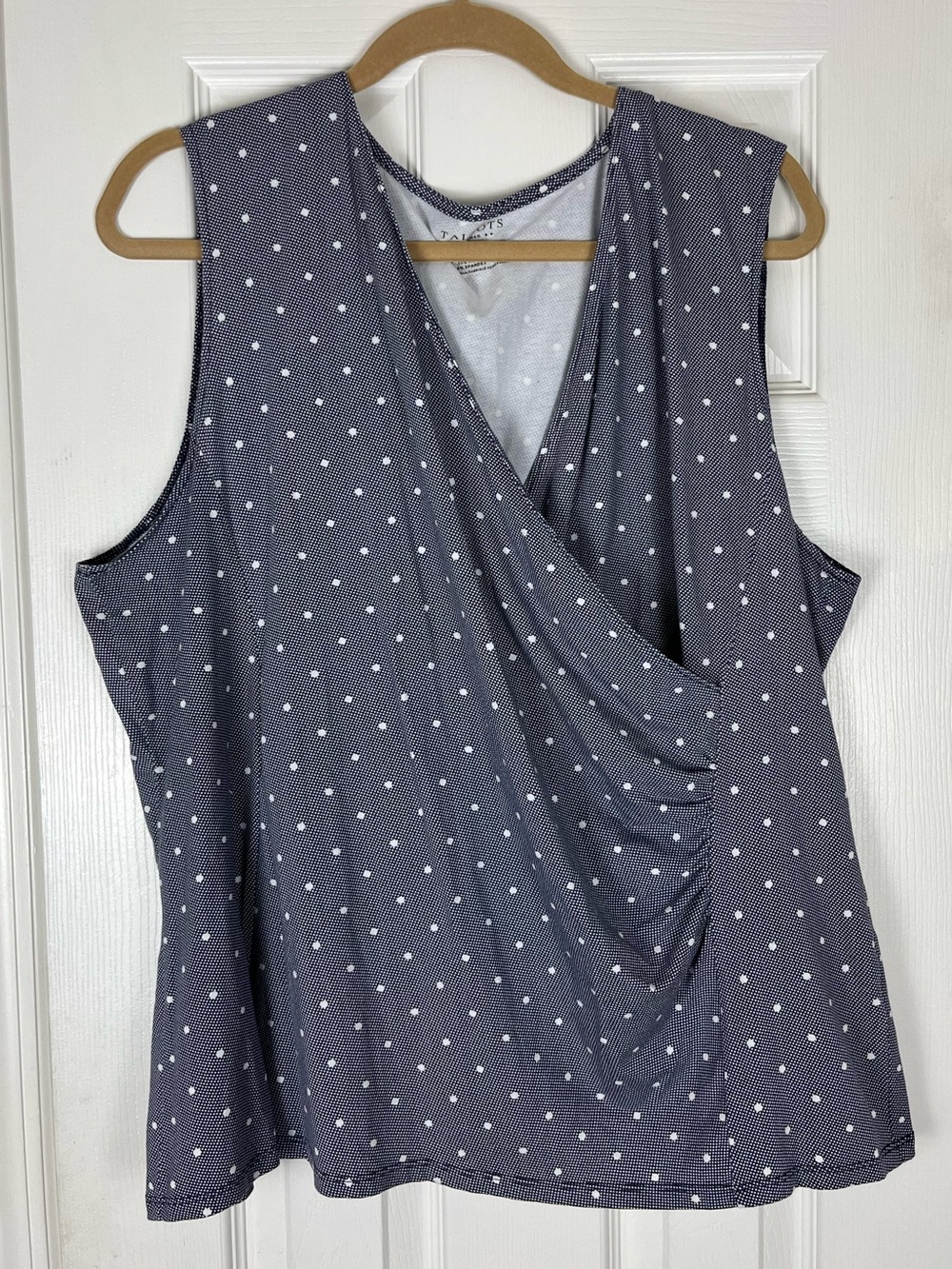 Talbots Woman Polka Dot Sleeveless Top 3X Stretchy